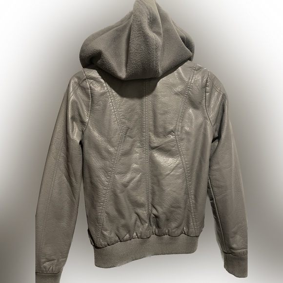 Billabong Grey faux leather bomber jacket - Picture 2 of 3